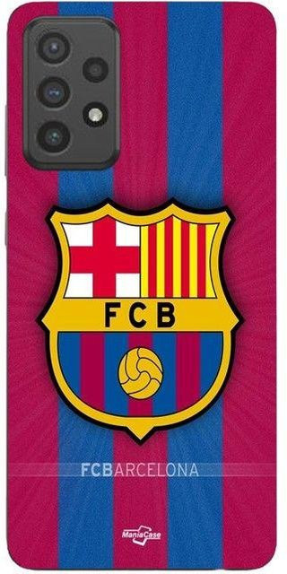 MANIACASE Handyhülle für Samsung Galaxy A33 5G aus Silikon TPU mit FC Barcelona Logo in Schwarz und Multicolour - Bild 1