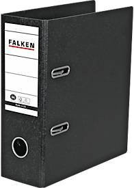 Falken Ordner DIN A5 hoch in Schwarz mit 80 mm Rückenbreite aus Hartpappe und FSC zertifiziert - Bild 1