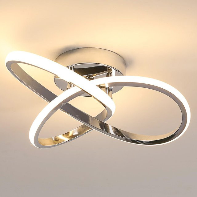 Moderne LED-Deckenleuchte in Blumenform mit warmweißem Licht, 30 W, 3375 lm, Farbe: Weiß/Silber - Bild 1