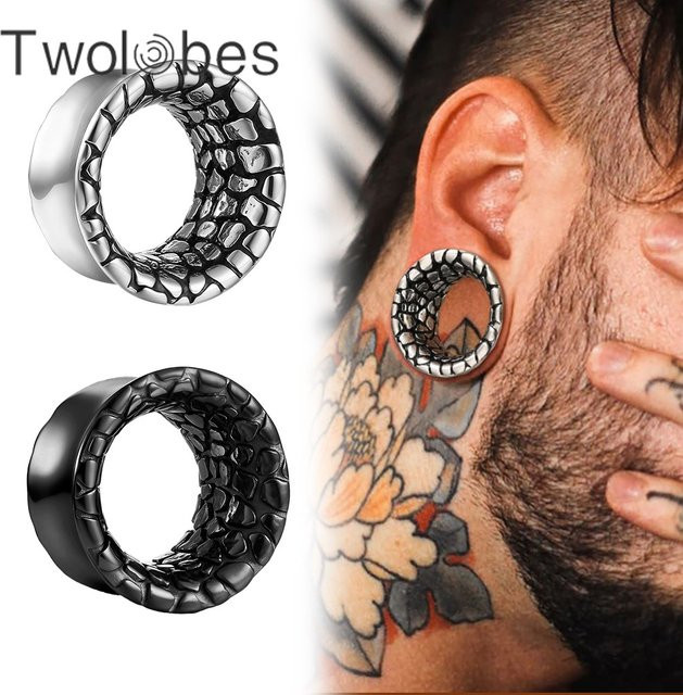Twolobes Ohr-Plugs, Edelstahl, Silber, Unisex - Bild 1