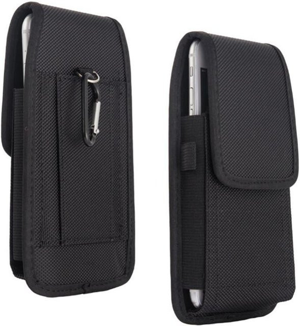 GOLDFOX Universal Handy Holster aus Nylon mit Gürtelclip in Schwarz für Smartphones von 5,7 bis 6,3 Zoll - Bild 1