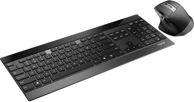 Rapoo 9900M Kabelloses Tastatur-und-Maus-Set mit Bluetooth und 2.4 GHz Multi-Mode Desktop Combo in Schwarz mit QWERTZ Layout - Bild 3