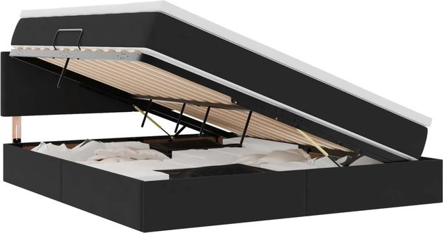 vidaXL Bett mit Stauraum und LED in Schwarz aus Samt, B/T/H: 160 x 200 x 204 cm - Bild 1