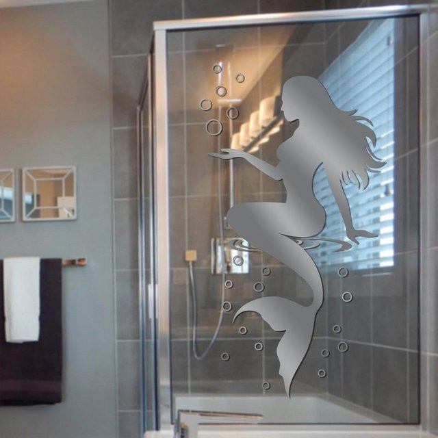 Wasserfester Wandaufkleber mit Meerjungfrau-Design von Speedy One in Grau - Bild 1