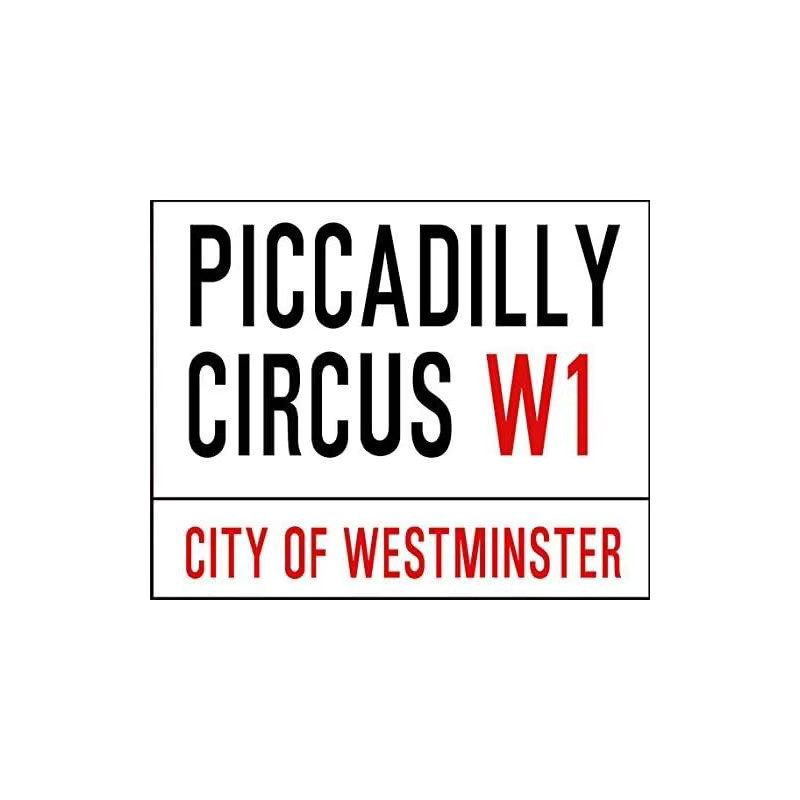 DestinyS Vintage Straßenschild Piccadilly Circus Westminster London als Metall-Wanddeko in Multicolour, B: 20,0 cm, H: 14,0 cm - Bild 2