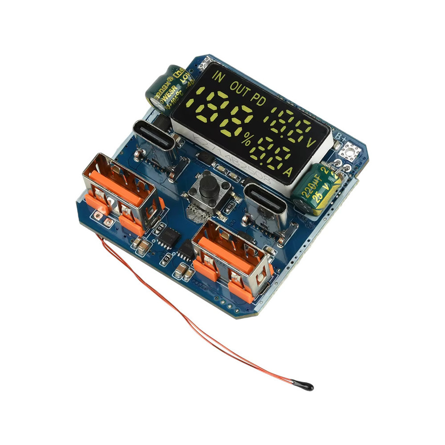 4S 100W PD Bidirektionales Buck-Boost-Modul mit Digitalanzeige für Lithium-Batterie-Powerbanks in Blau mit USB-C Anschluss - Bild 2