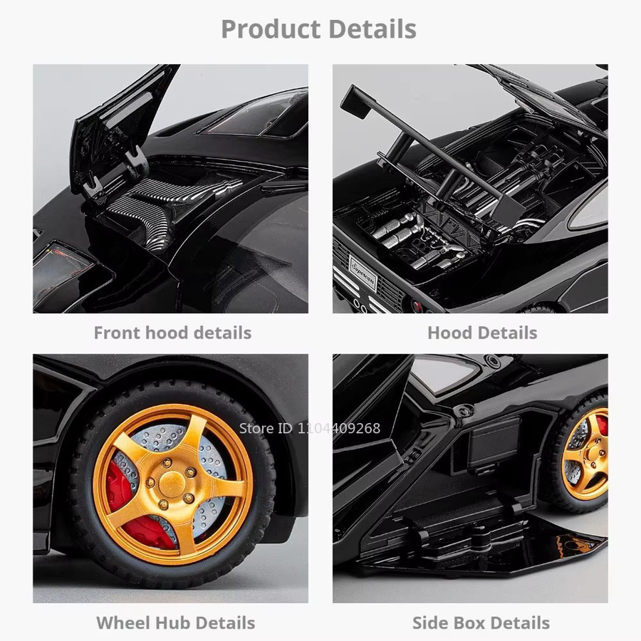 MAKEDA F1-LM P1 Modell-Sportwagen, 1:24, Metall, mit Licht und Sound - Bild 2