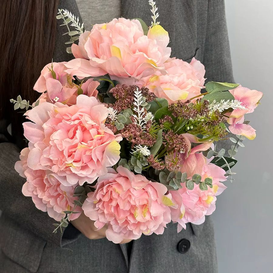 XIYA FLOWER Künstliche Mums Blumen in Weiß für deine Herbst- und Thanksgiving-Dekoration im Bauernhaus-Stil - Bild 1