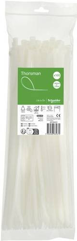 Schneider Electric IMT46424 Kabelbinder aus Nylon in Weiß und Transparent, 100 Stück - Bild 1