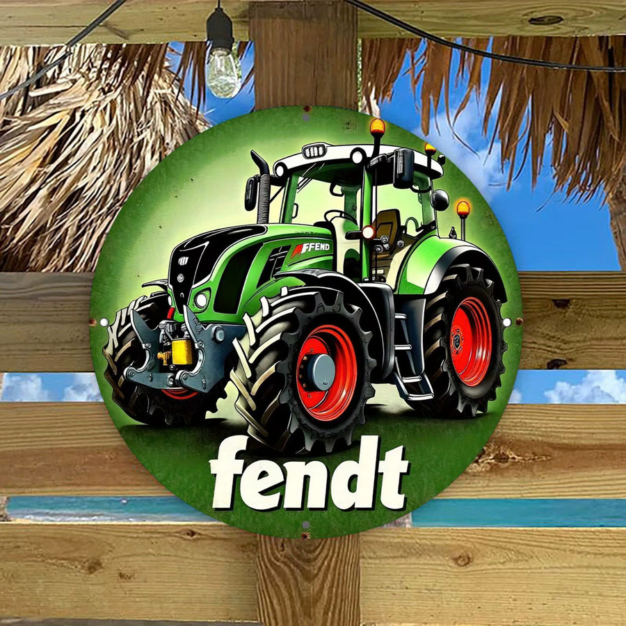Potdemiel Fendt Traktor Metallschild im Vintage-Stil als runde 2D-Wandkunst aus Aluminium, Durchmesser: 20 cm - Bild 6