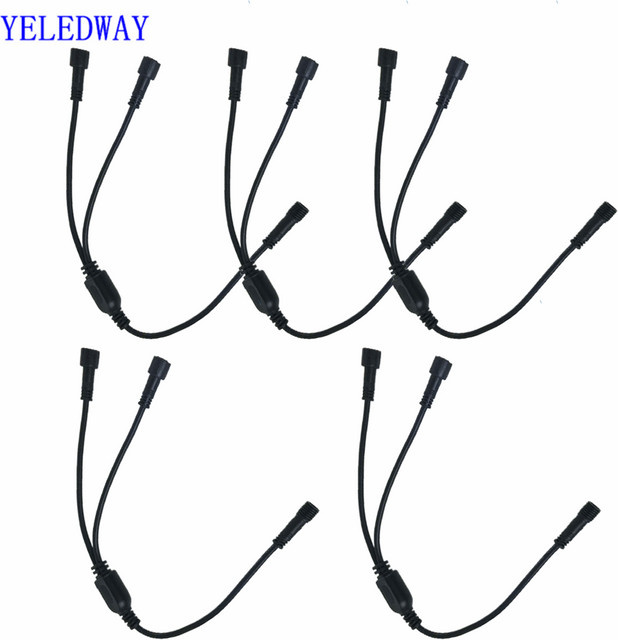 YELEDWAY 2-Wege-LED-Splitter IP67 wasserdicht Y-Form Verlängerungskabel mit 2-poligem Anschluss für DC 5V 12V Lichtleisten - Bild 1