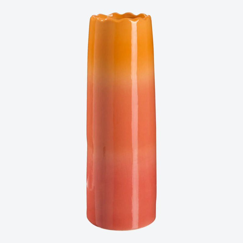 NKD Porzellanvase in Orange, zylindrisch, Höhe: 30 cm, Durchmesser: 9 cm - Bild 2