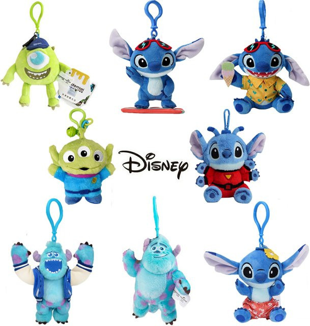 Disney Stitch Lotso Sullivan Woody Angel Stitch Plüschpuppen Schlüsselanhänger, Stofftier Anhänger - Bild 1