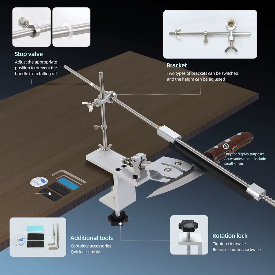 Sy tools 360 Grad Flip-Messerschärfersystem aus Aluminium in Silber - Bild 4