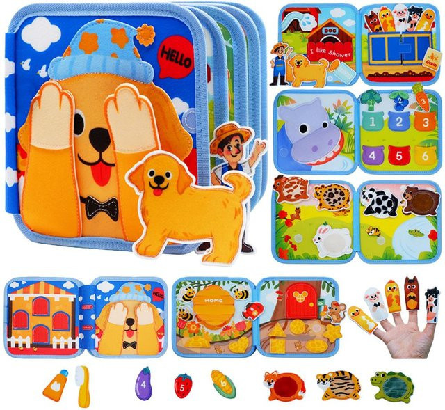 Binchi Montessori Busy Board, Filz, ab 1 Jahr, Bunt / Mehrfarbig - Bild 1