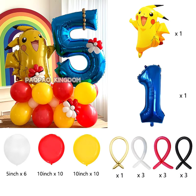 Potdemiel Pokemon Pikachu Folienballons für Kindergeburtstag und Partydekoration in Mehrfarbig - Bild 2