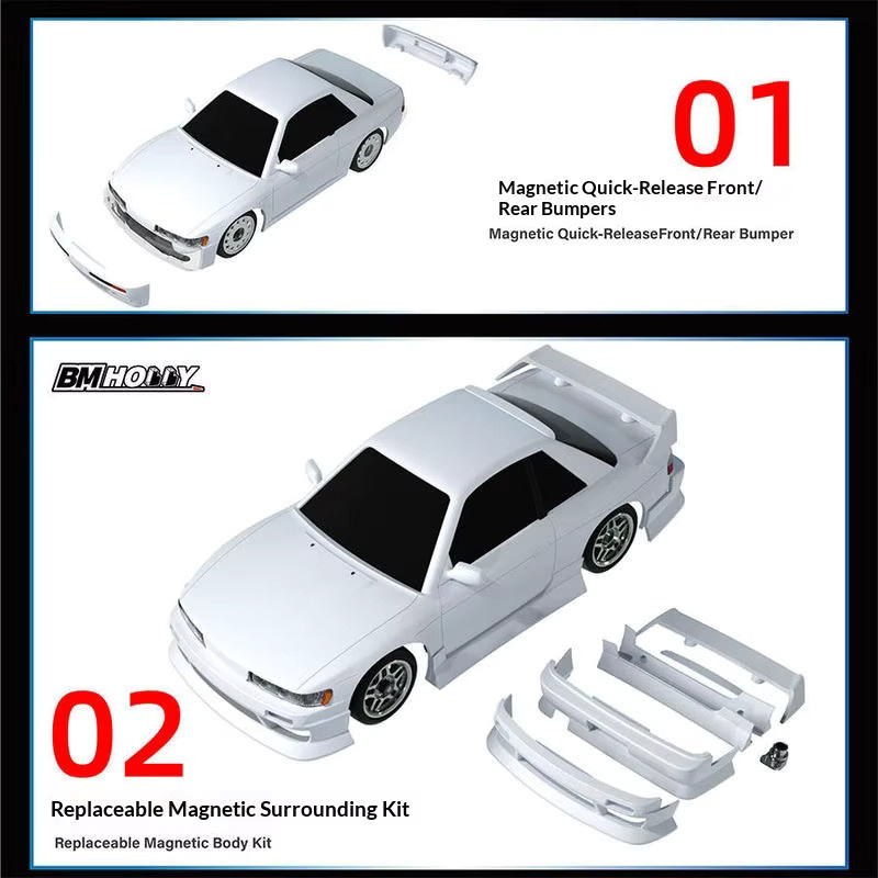 BMHOBBY FR Legends BMRX FLD S13, Micro RC Drift-Rennwagen, 1:28, RWD - Bild 3