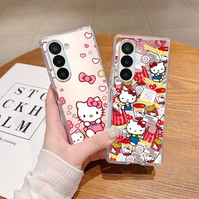 Sanrio Strawberry Kitty Schutzhülle für Samsung Galaxy Z Fold 3, 4, 5, 6 und 7 aus Hartplastik - Bild 1