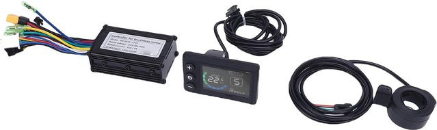Fishine LCD-Instrumenten- und Controller-Kit 36V 48V 15A mit LCD-Anzeige und 130 Gasgriff in Schwarz - Bild 1