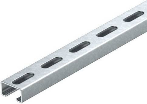 OBO Bettermann Montageschiene aus Metall in Silber, L: 200 cm, B: 4 cm, H: 2,25 cm - Bild 1