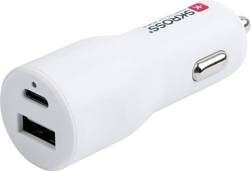 Skross Dual Car Charger 20W PD USB-C Autoladegerät in Weiß - Bild 1