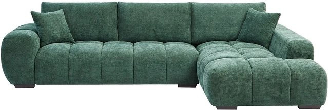 Berenia Ecksofa in Grün mit Bouclé-Stoff ohne Schlafmöglichkeit, Breite: 298 cm, Tiefe: 207 cm, Höhe: 82 cm - Bild 1