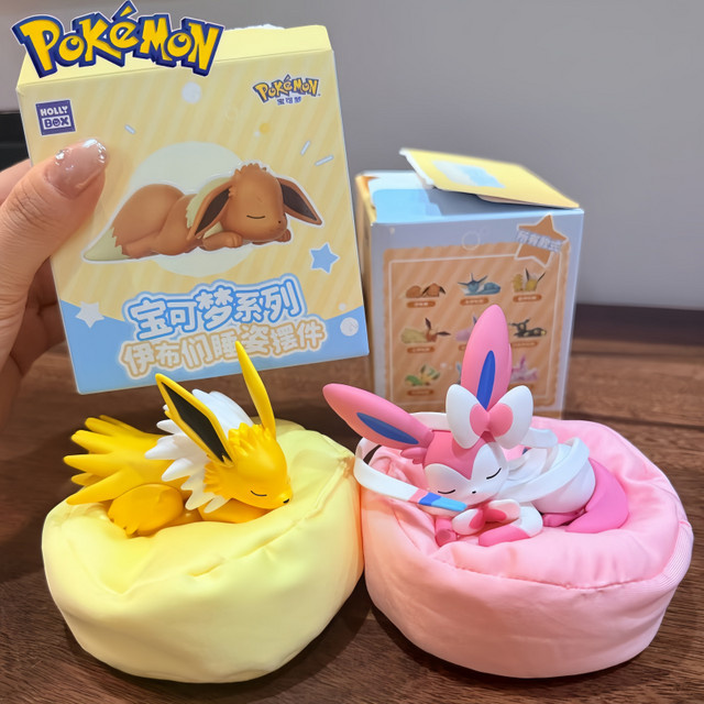 TAKARA TOMY Pokémon Eevee Schlafposition Serie, Blindbox Mystery Box, Anime Figur, ab 14 Jahren - Bild 1
