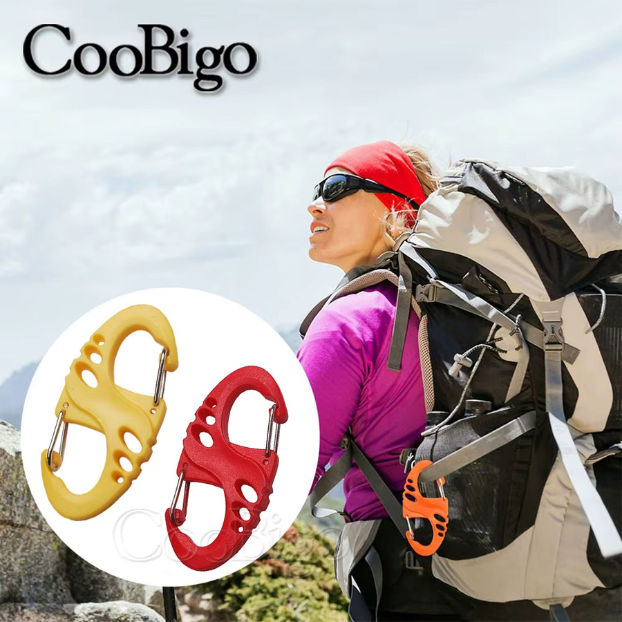 10er Set CooBigo Kunststoff S-Karabinerhaken in Blau für Rucksack und Paracord DIY Zubehör - Bild 5