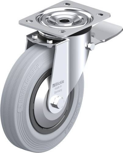 Blickle L-VPP 200R-ST-SG-FA Lenkrolle mit Feststeller in Schwarz-Grau, Rad-Durchmesser: 20 cm, Tragfähigkeit: 205 kg - Bild 1