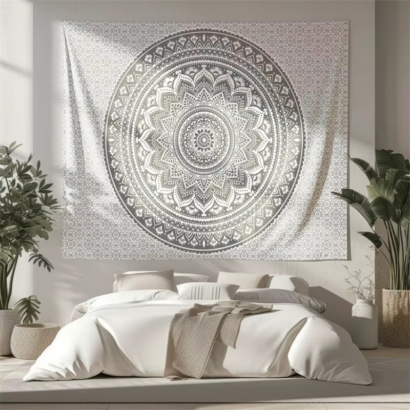 VIKAMA Wandbehang Mandala-Serie im skandinavischen Stil, geometrischer Wandteppich aus Textil, B/H: 60 x 40 cm - Bild 1