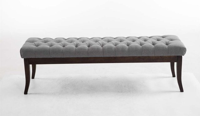 TPFLiving Sitzbank Romeo Chesterfield aus Stoff in Grau mit einer Breite von 150 cm - Bild 1