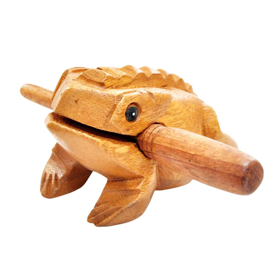 OUCEY Holzfrosch-Guiro-Raspel, handgefertigtes Musikinstrument - Bild 2
