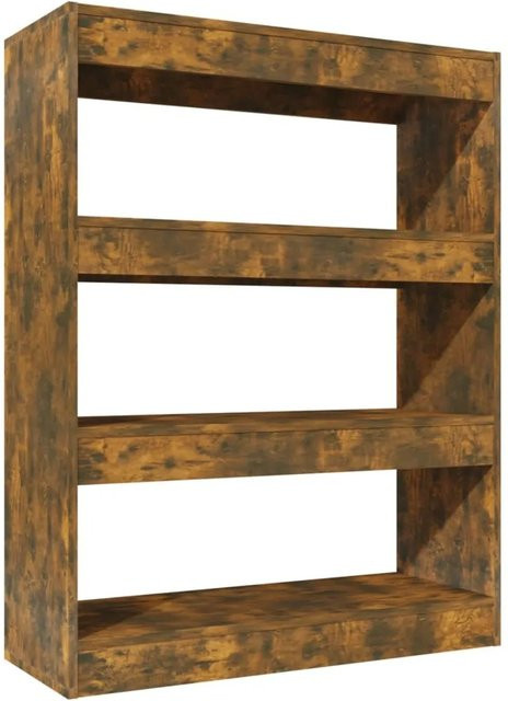 vidaXL Bücherregal und Raumteiler aus Holzwerkstoff in Räuchereiche, B/T/H: 80 x 30 x 103 cm - Bild 1