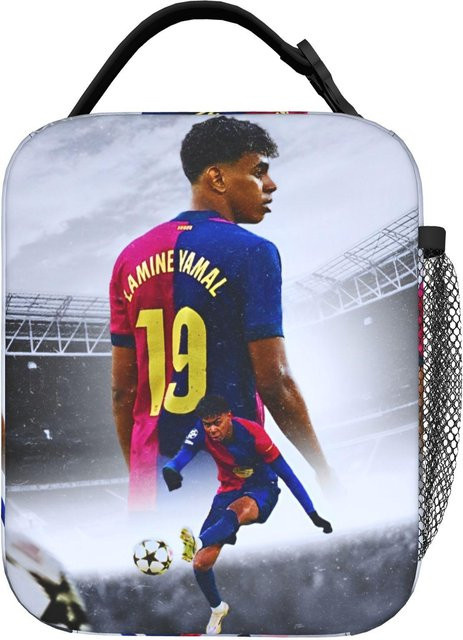 Fancy Style Studio Lamine Y-Yamal Nummer 19 Fußball Isolierte Lunchtasche, Auslaufsicherer Lunchbehälter und Kühltasche in Multicolour - Bild 1