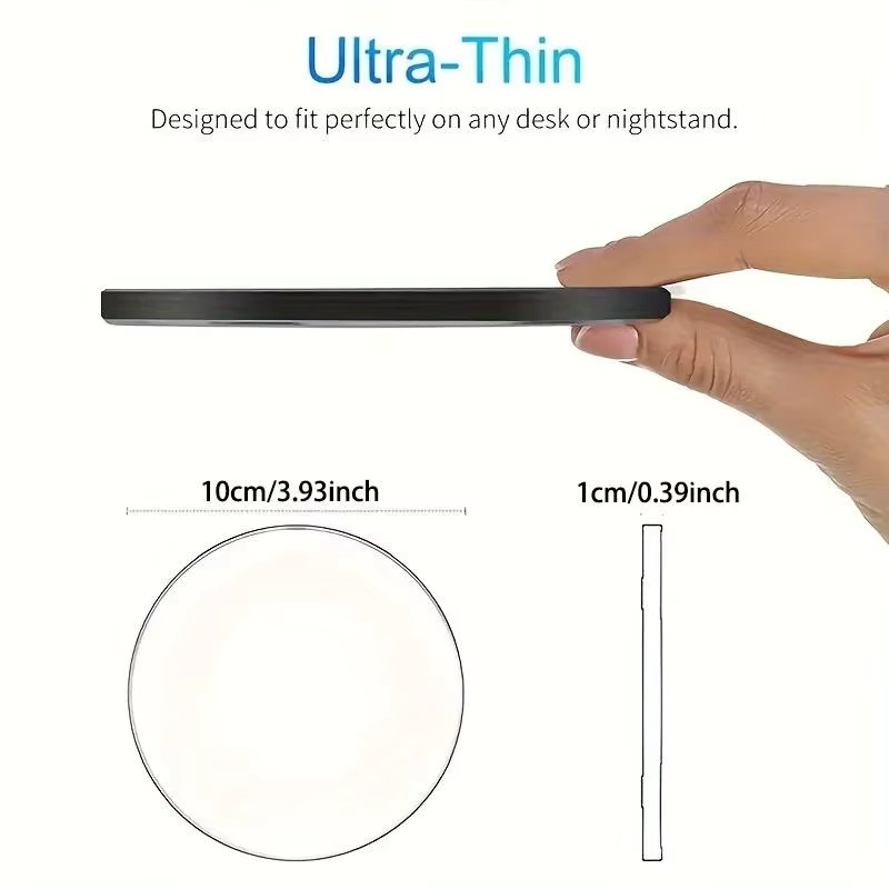 VIKEFON Ultradünnes kabelloses Ladegerät für Samsung Galaxy und iPhone in Schwarz - Bild 5