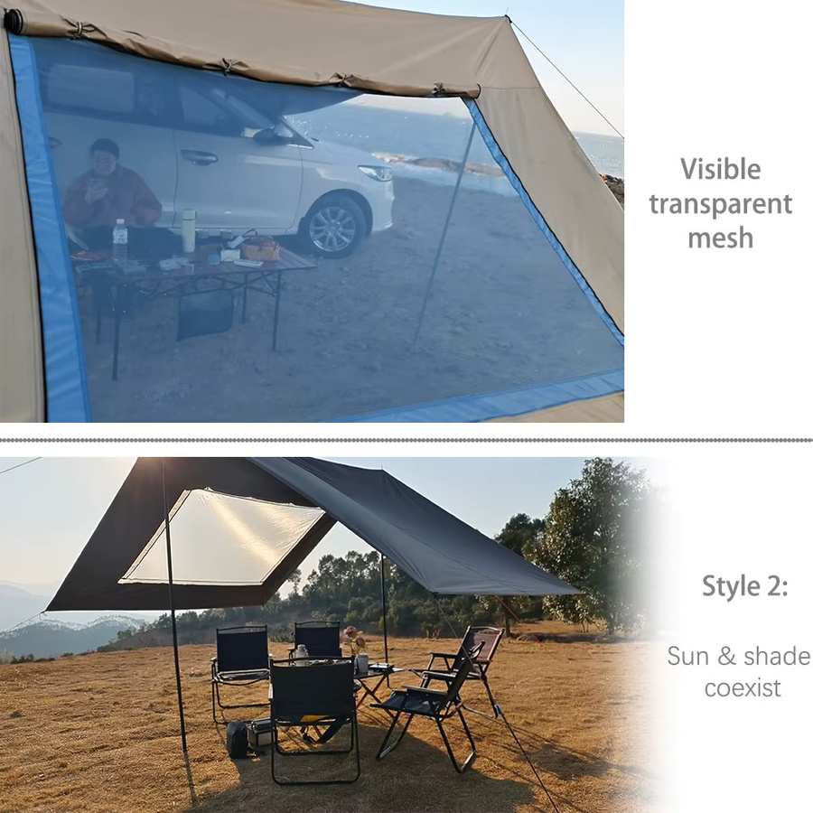 HIDE WALKER Auto-Seitenmarkisen-Zelt mit schwarzer Beschichtung, wasserdichtes Camping-Baldachin für Outdoor, B/T: 500 x 290 cm - Bild 2