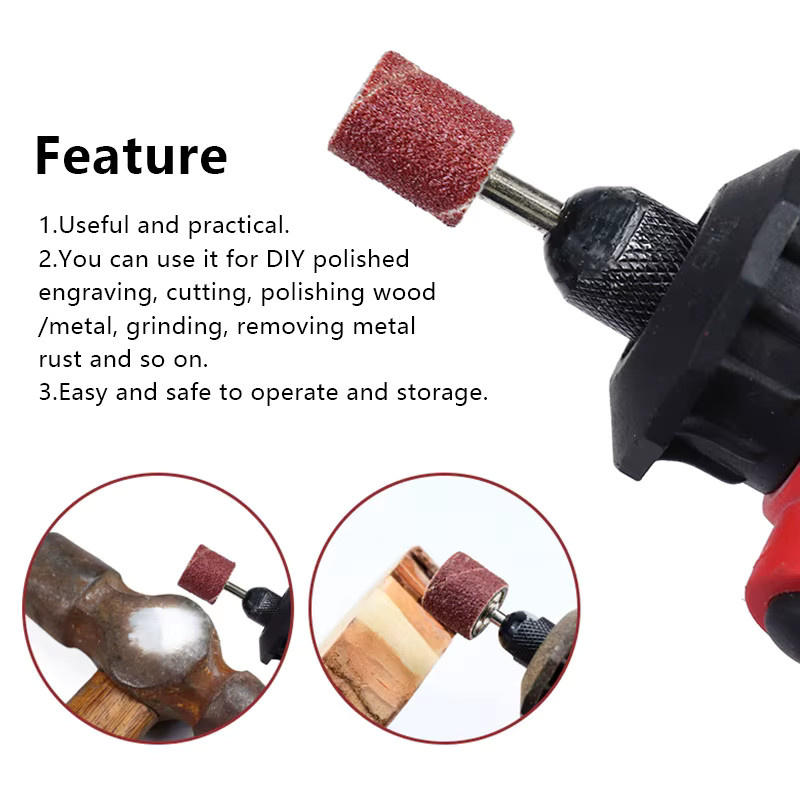 XCAN 120-teiliges Schleiftrommelset mit Schleifbändern und Sanddornen für Dremel-Rotationswerkzeuge, Körnungen 60, 80, 120 und 320 - Bild 3