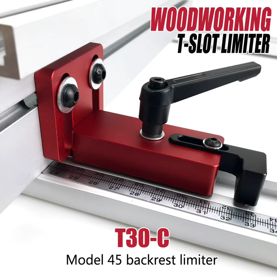 QDS T-Track Stop Limiter aus Aluminium in Rot für die Holzbearbeitung und Werkbank - Bild 3