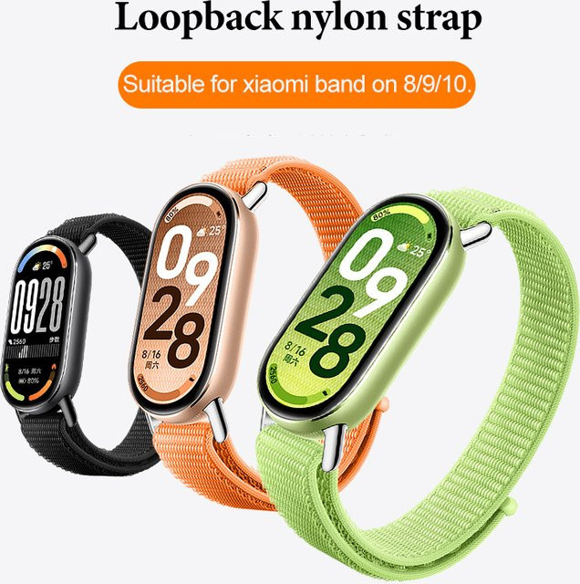 SNQP Nylon-Armband für Xiaomi Mi Band 8, 9 und 10 in Schwarz - Bild 1