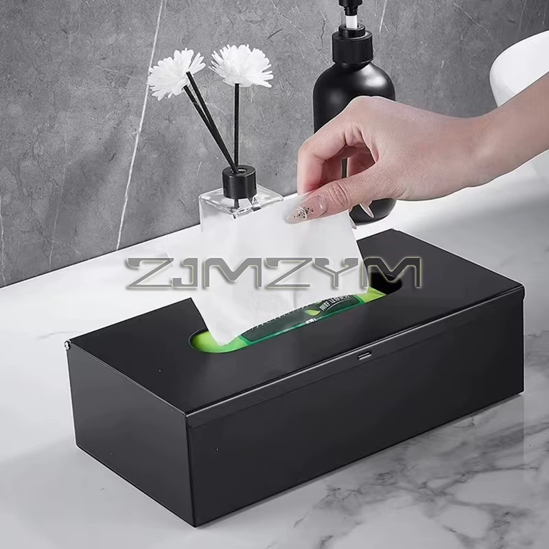 ZJMZYM Luxus Serviettenhalter aus Edelstahl für Wandmontage oder Tischbetrieb, Schwarz - Bild 2