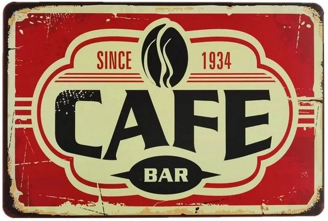 CIFBUY Vintage Eisentafel Drink Coffee Wandschild aus Metall für Café und Bar, Breite: 20 cm, Höhe: 14 cm - Bild 1
