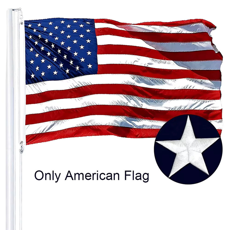 Aerlxemrbrae Patriotisches Outdoor-Banner mit amerikanischer Flagge und Sternen aus Polyester, wetterfestes Gartenbanner mit Ösen, B/H: 150 x 90 cm - Bild 2
