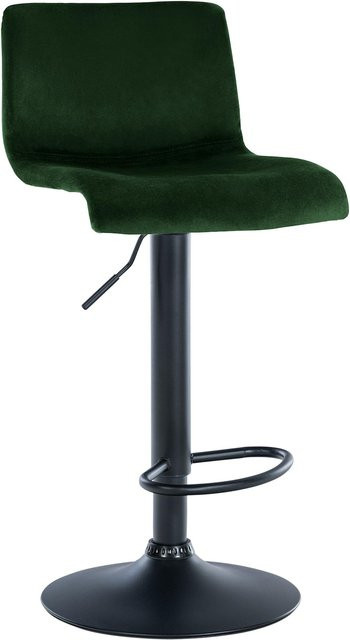 CLP Barhocker Hover höhenverstellbar mit Lehne, gepolsterter Barstuhl mit Samtbezug und drehbarem Metallgestell - Bild 1
