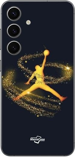 Samsung Galaxy S25 Plus Handyhülle aus Silikon in Schwarz mit goldenem Staub - Bild 1