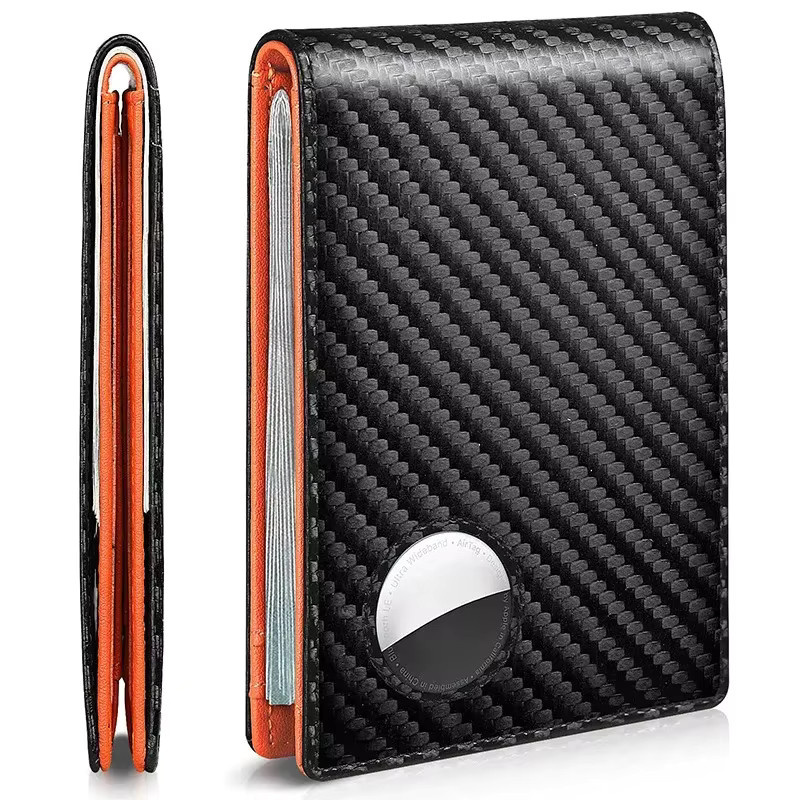 Apple AirTag Kreditkartenetui für Herren mit RFID-Schutz aus Karbonfaser in Schwarz - Bild 2