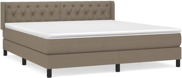 vidaXL Boxspringbett mit Matratze Hybrid-Design aus Stoff in Taupe, Breite: 160 cm, Tiefe: 203 cm, Höhe: 78 cm - Bild 1