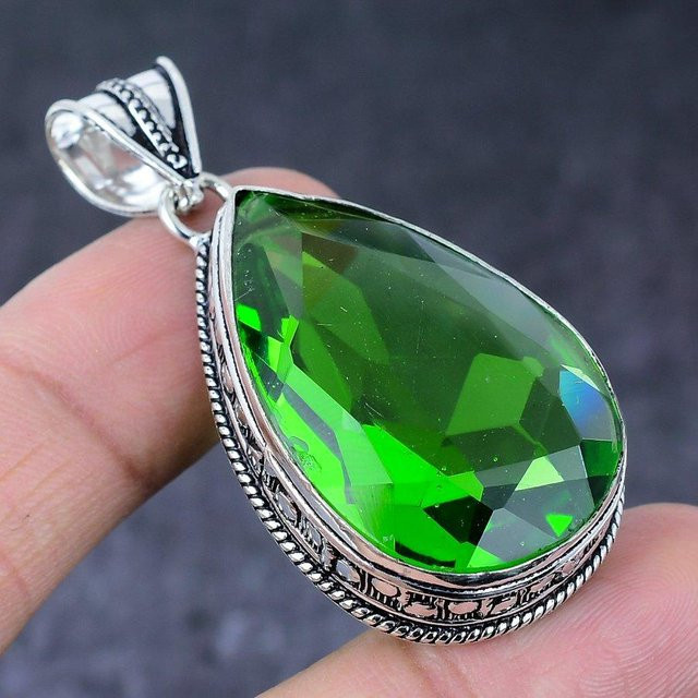Manju Jewels Paradise Schmuckanhänger, 925 Sterlingsilber, Peridot, 5,6 cm, Unisex - Bild 1