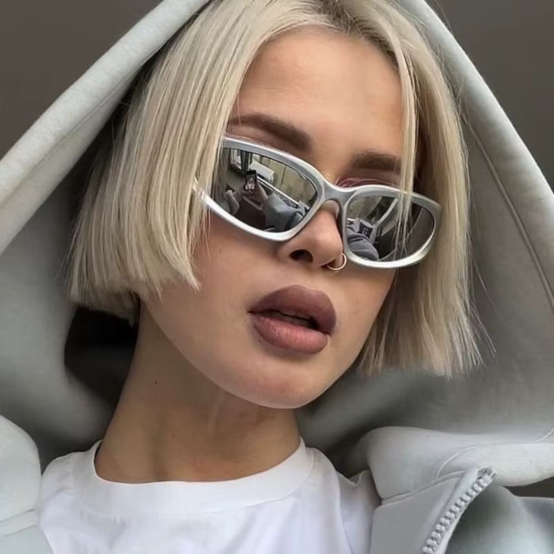 WSZ Sonnenbrille Wrap-Around, Unisex, Vollrand, Plastic, Silver - Bild 3