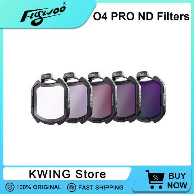 Flywoo ND Filters V2 Set für DJI O4 PRO mit ND UV ND4 ND8 ND16 ND32 Filtern kompatibel mit O4 PRO Frames und Drohnen - Bild 1
