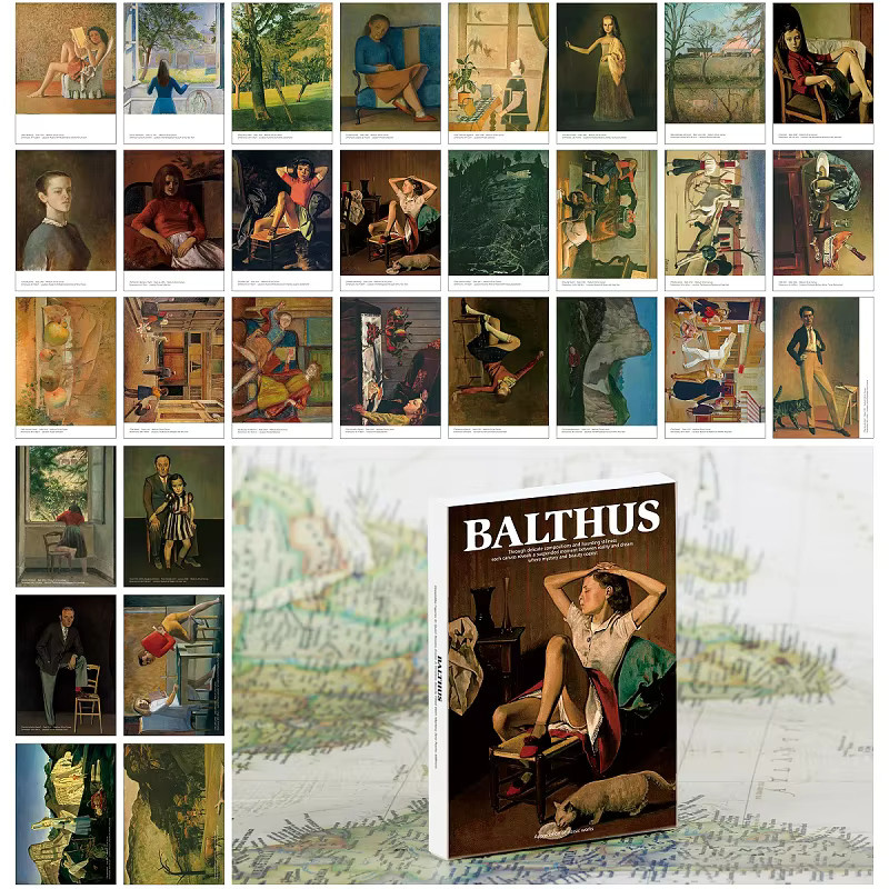 30 Stück Balthus Ölgemälde Postkarten Set mit klassischen Kunst-Meisterwerken in Multicolor - Bild 2